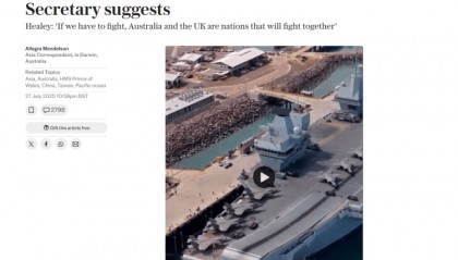 外媒:英國防大臣稱臺海若爆發(fā)沖突 英國或介入“戰(zhàn)斗”