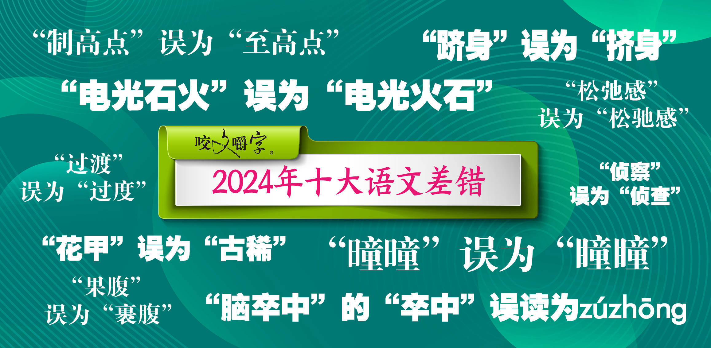 《咬文嚼字》公布十大語文差錯