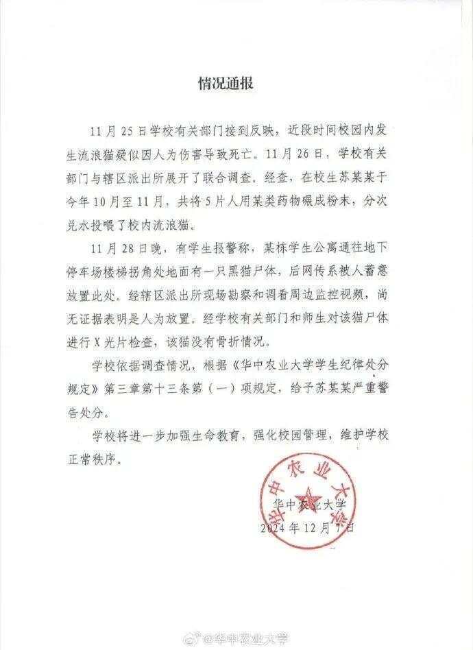 毒殺流浪貓的學生考上事業(yè)編？大批網友舉報！官方回應→