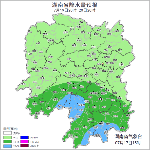 湖南天氣：最低氣溫25℃！中雨大雨+雷暴大風(fēng)！